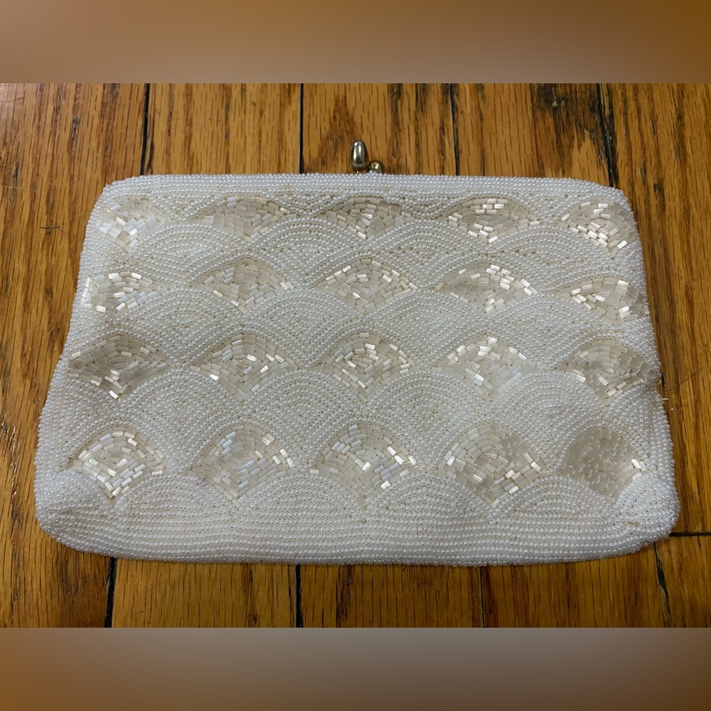 Vintage, beaded mini clutch with strap